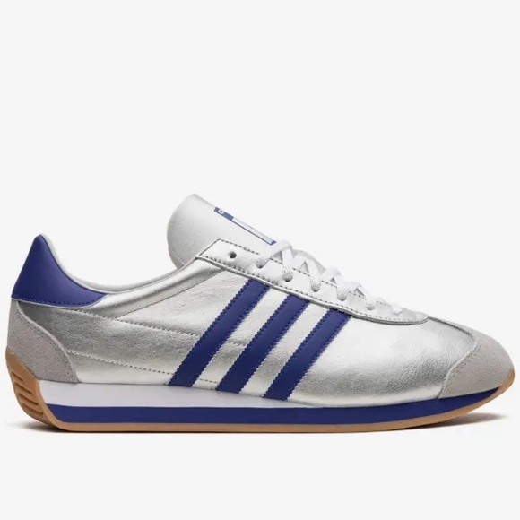 adidas Shoes - NEW Adidas Country OG Silver Blue Metallic Leather Gum Sole Sneakers NWOB